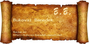 Bukovai Benedek névjegykártya